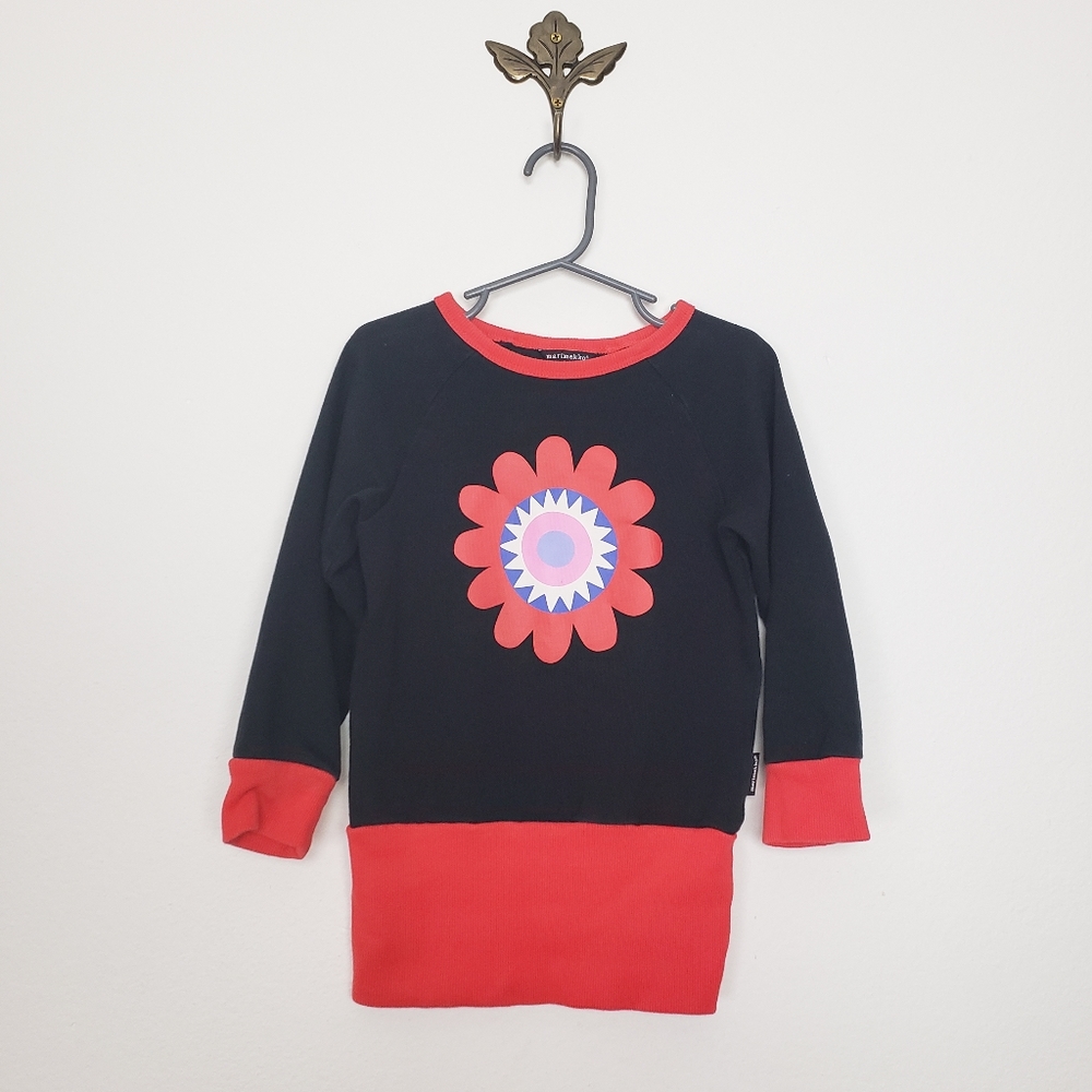 Marimekko Flower Power Sweatshirt Black / Red Kids Size 4T